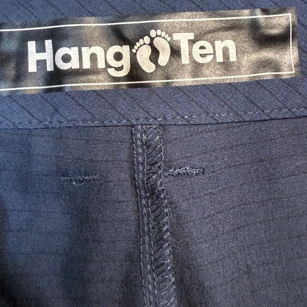 Hang Ten Mens Navy Blue Hybrid Shorts Size 40 Micro Stripe Stretch Performance